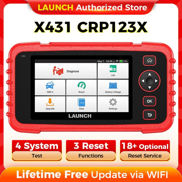 LAUNCH X431 CRP123X OBD2 Diagnosegerät in Rot für Motor, ABS, Airbag und AT-Codierung - Bild 1
