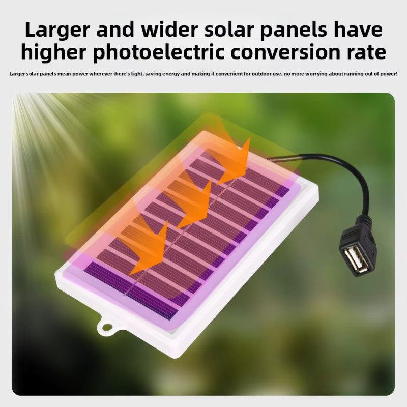 Tragbare LED-Ladeleuchte mit Solarpanel in Weiß für Camping und Nachtmärkte - Bild 2