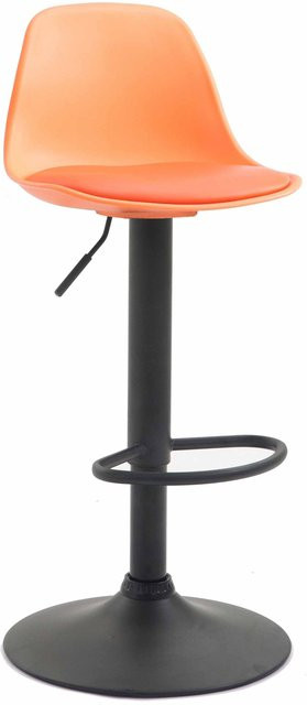 TPFLiving Barhocker Kilian in Orange mit schwarzem Gestell aus Kunstleder - Bild 1