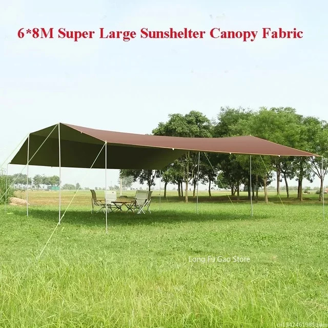 Wasserdichte Outdoor-Camping-Sonnenschutzplane aus Oxford-Gewebe in Silber, B x B: 6 x 8 m - Bild 1