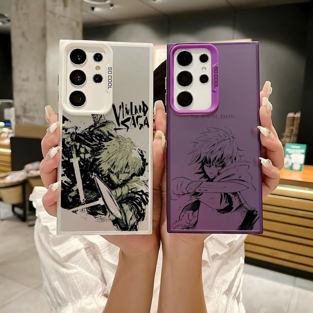 V-Vinland S-Saga M-Manga Silikon Handyhülle für Samsung Galaxy S25 Edge S24 S23 S22 S21 S20 Ultra in Bunt und Silber - Bild 1