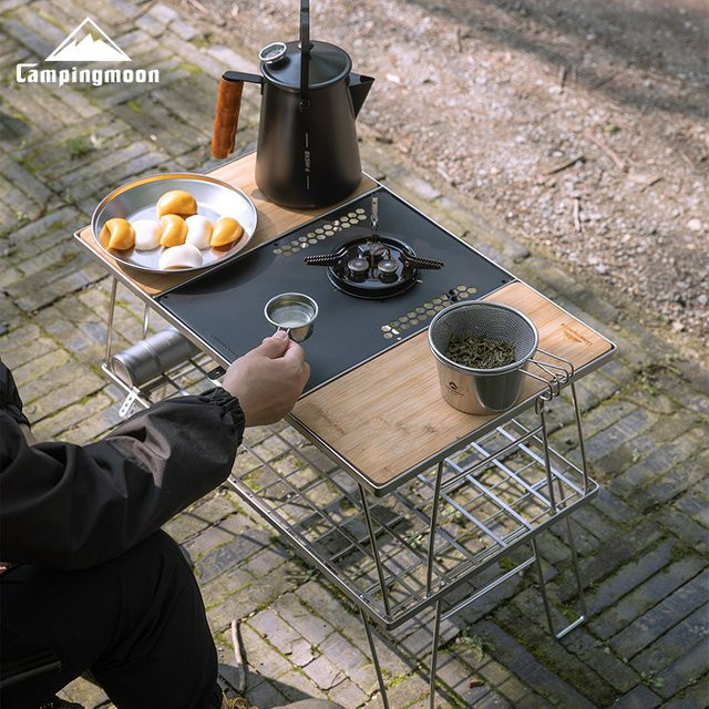 Campingmoon Outdoor IGT Kombi-Tischzubehör Tragbare Campingtisch-Plattenteile in Schwarz Matt - Bild 1