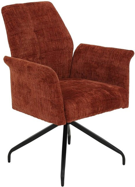 4er-Set Armlehnstühle Hela in Orange aus Microfaser-Webstoff, B/H/T: 71 x 93 x 68 cm - Bild 1