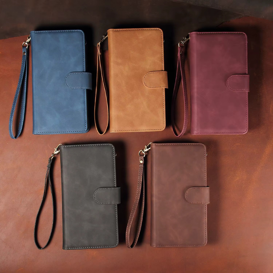 Lederhülle Brieftasche für Samsung Galaxy S26 Ultra S25 FE A16 A17 A26 A27 A36 A37 A55 A56 A57 mit Reißverschluss und Magnetverschluss in Schwarz oder Braun - Bild 5