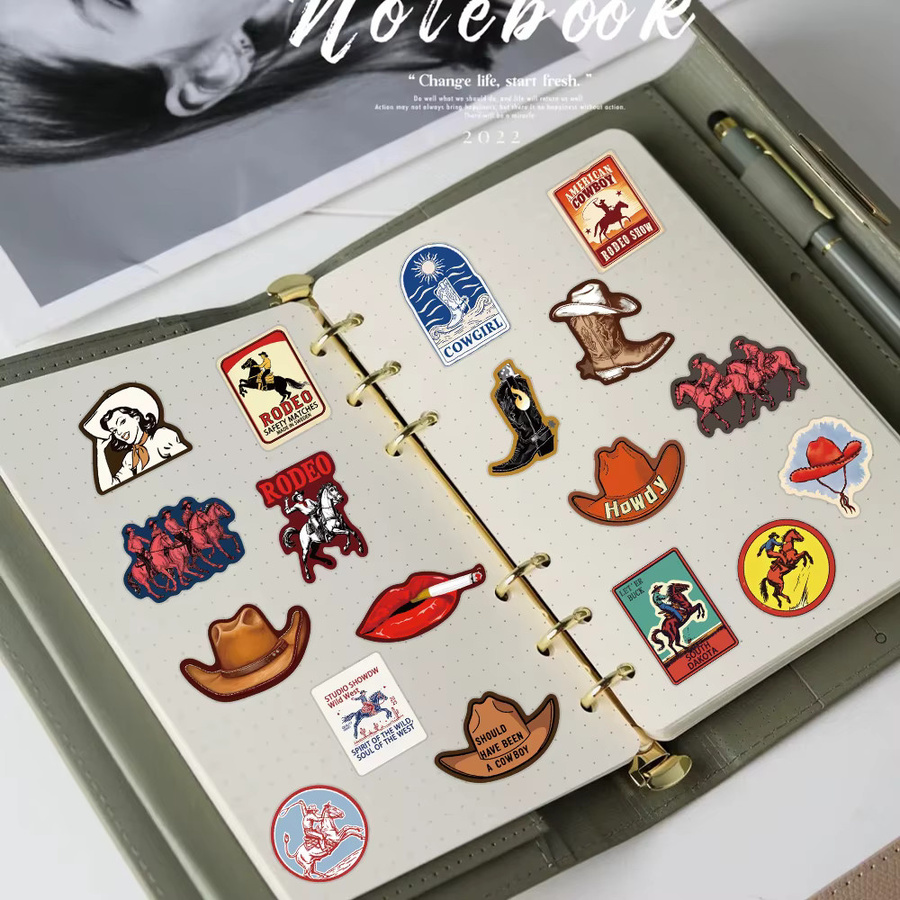 50 Stück The Great Western Gothic Aufkleber Set in Multicolour für Laptop, Notebook und Skateboard - Bild 5