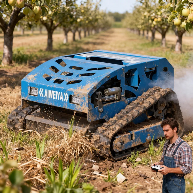 AIWEIYA Selbstfahrender ferngesteuerter Raupenmäher für die Landwirtschaft in Blau - Bild 1
