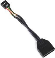 SilverStone USB 2.0 Adapter G11303050-RT Schwarz 9Pin Buchse auf 19Pin Stecker - Bild 1