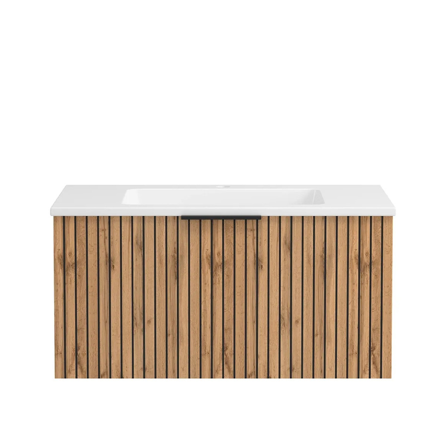 Held Möbel Waschtisch Manchester in Eiche mit weißem Mineralgussbecken, B/T/H: 80 x 47 x 41 cm - Bild 2
