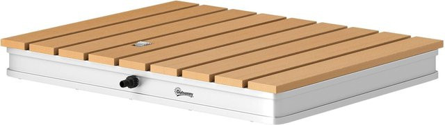 Outsunny Bodendusche in Holzoptik aus Acryl und Aluminium, Farbe: Braun, B/T/H: 70,0 x 55,0 x 7,5 cm - Bild 1