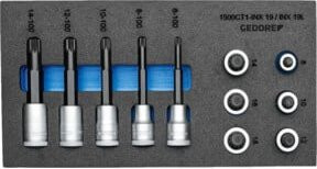 Gedore Schraubendrehereinsätze 1/2" Satz 1500 CT1-INX 19 LK in Silber im Check-Tool-Modul - Bild 1