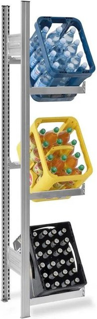PROREGAL Getränkekistenregal Stecksystem aus verzinktem Stahl, H x B x T: 175 x 50 x 30 cm, 3 Ebenen mit 100 kg Fachlast - Bild 1