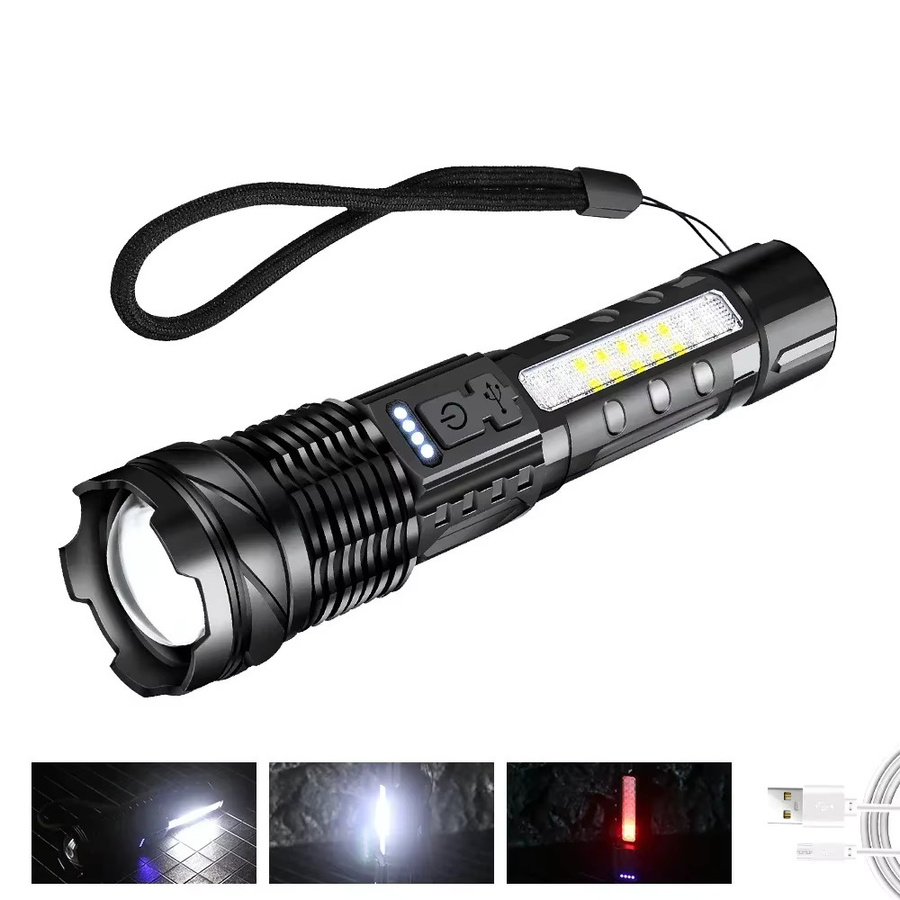 ESMARTER P50 COB Taschenlampe mit 30W LED, wiederaufladbar, Schwarz - Bild 7