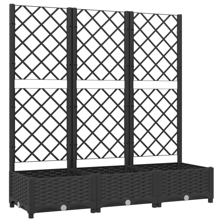 Vidaxl Garten Pflanzgefäß mit Gitter, Schwarz, B/T/H: 120 x 40 x 121,5 cm - Bild 7