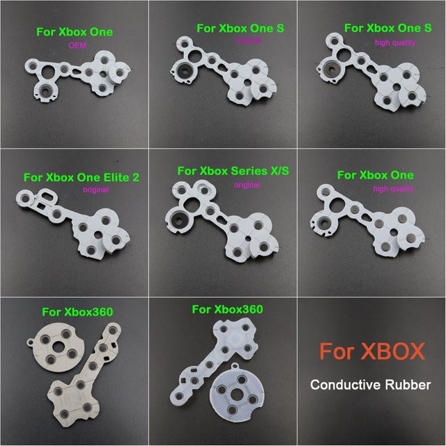 2 Sets Leitfähige Gummi-D-Pad Kontaktpads für Microsoft Xbox Series X S, Xbox One S, Xbox 360 und Xbox One Elite 2 Controller - Bild 1