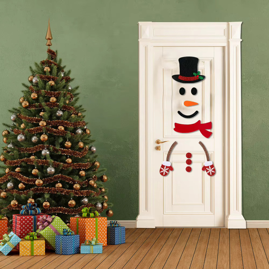 WEIGAO Weihnachts Wandaufkleber aus Filztuch mit Elch, Schneemann und Santa Claus in Mehrfarbig - Bild 2