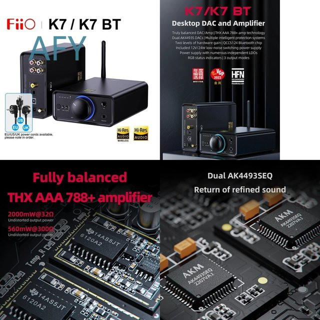 FiiO K7 K7BT Hi-Res Audio DAC Kopfhörerverstärker mit Bluetooth 5.0 und Dual AK4493S Chip in Schwarz - Bild 1