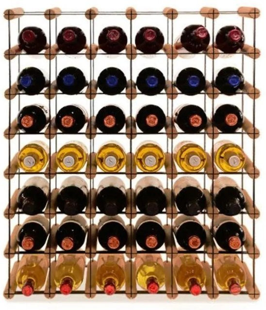 PROREGAL Modulares Weinregal Vinotega Mod aus massivem Kiefernholz, Braun geölt, H x B x T: 72,5 x 62,5 x 24,5 cm - Bild 1