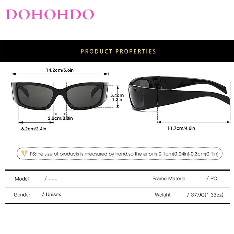 DOHOHDO Sportsonnenbrille, Unisex, Vollrand, Rectangular, Kunststoff - Bild 4