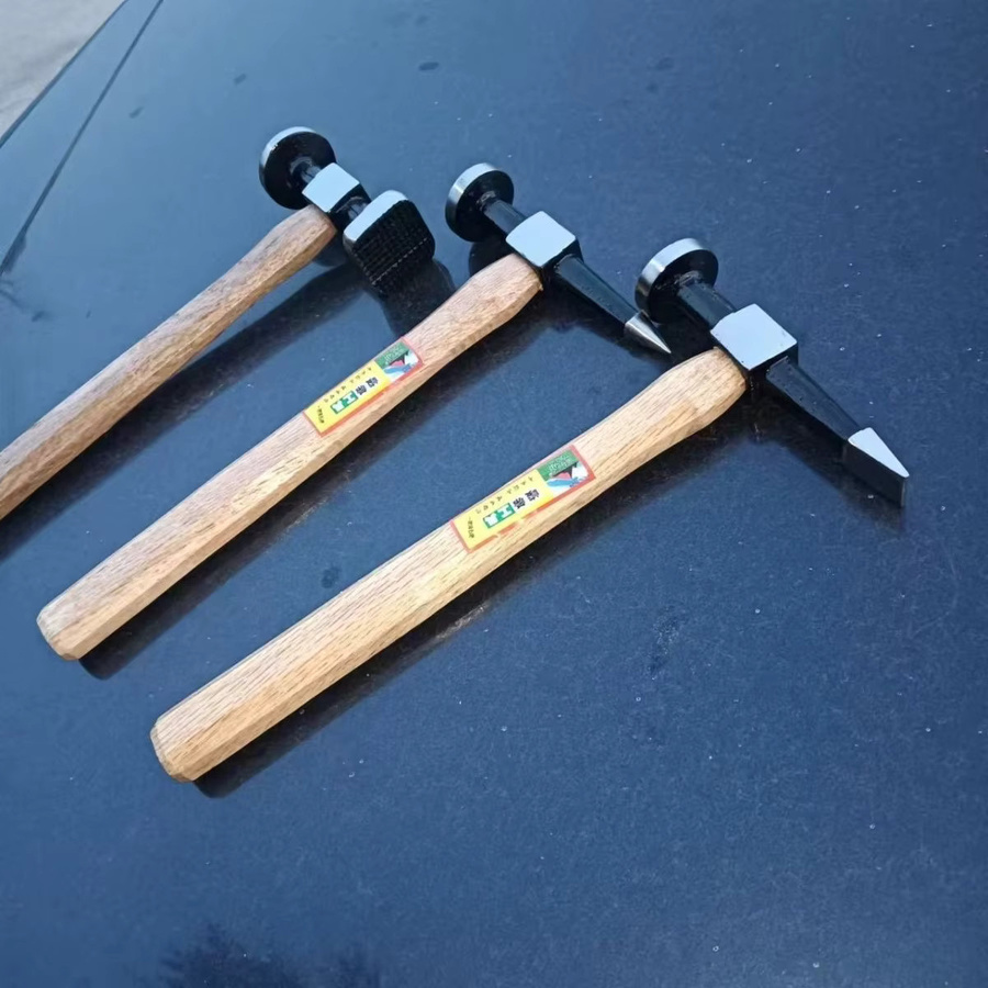 Professioneller Kfz-Flachkopfhammer mit spitzer und runder Spitze für Kunststoffchirurgie und Reparaturen in Beige - Bild 4