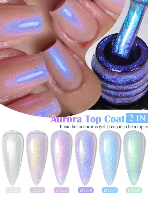 Meet Across Auroras Top Coat Nagellack, Perlrosa Lila, 7 ml - Bild 1