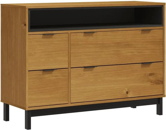 vidaXL Schubladenschrank FLAM aus Massivholz Kiefer in Braun, B/T/H: 110 x 40 x 80 cm - Bild 1