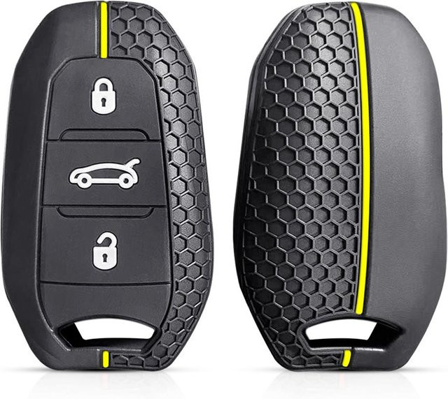 Silikon Schlüsselhülle in Schwarz für Peugeot, Citroen und Opel Autoschlüssel - Bild 1