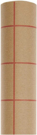 Rico Design Paper Poetry Geschenkpapier Kraftpapier in Rot und Braun mit Rastermuster, 70 cm x 2 m, 70 g/m²