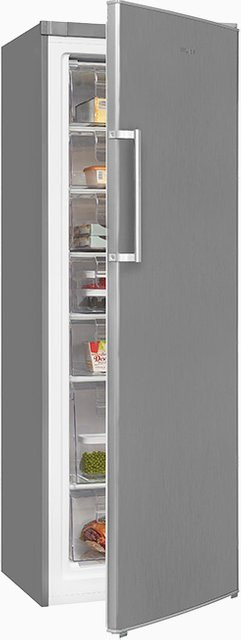 Exquisit GS280-H-040E Gefrierschrank Upright in Silver mit Inoxlook, B/T/H: 60 x 60 x 242 cm - Bild 1