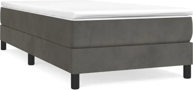 vidaXL Boxspringbett mit Matratze Dunkelgrau Samt B/T/H: 100 x 200 cm - Bild 1