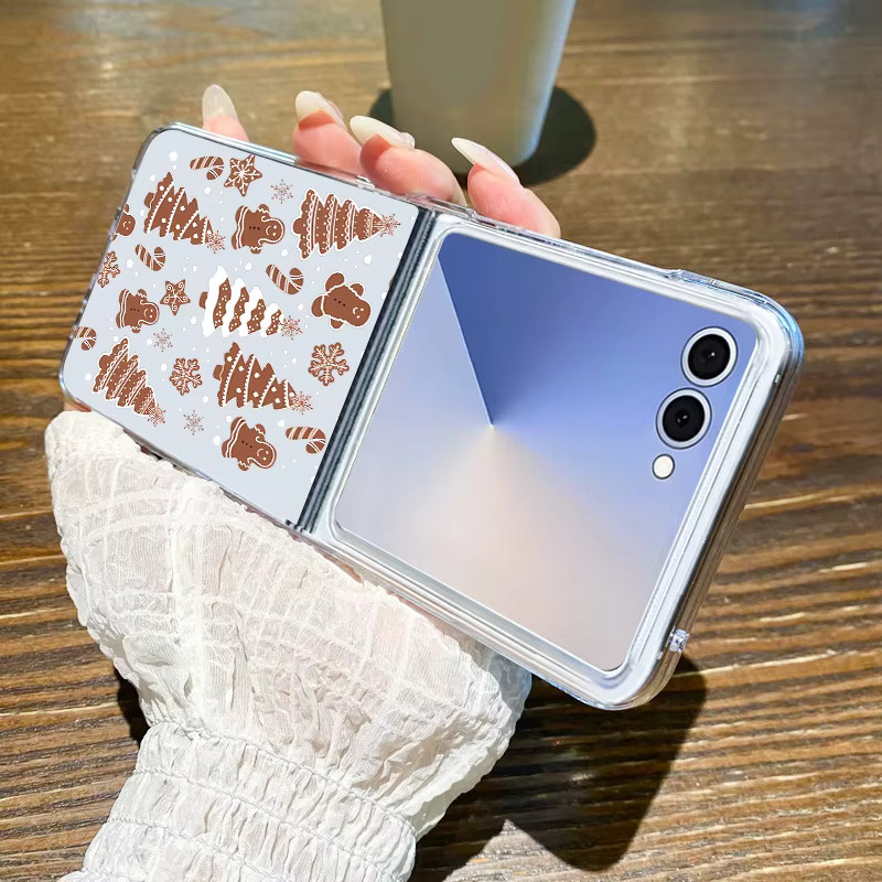 Samsung Galaxy Z Flip Handyhülle mit Cartoon Weihnachtsbaum Design in Transparent - Bild 2