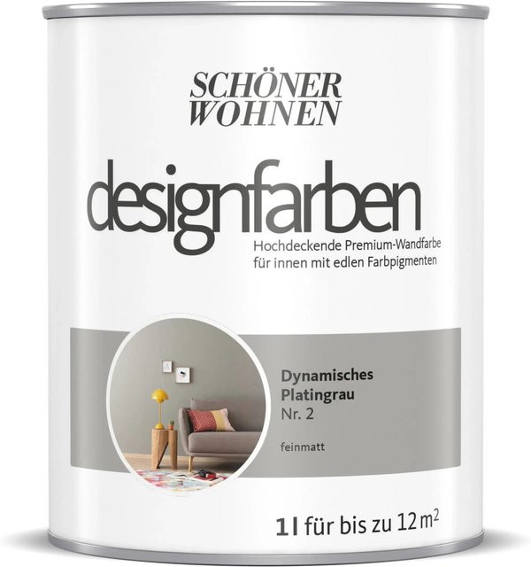 Schöner Wohnen Designfarbe Dynamisches Platingrau in Holzoptik, konservierungsmittelfrei - Bild 1