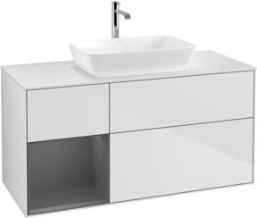 V&B Waschtischunterschrank Finion mit Wandbeleuchtung, Weiß lackiert, Breite: 120 cm, Tiefe: 50,1 cm, Höhe: 50,1 cm - Bild 1