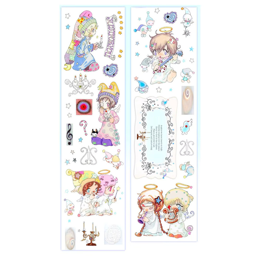 Handbemalte Engel-Aufkleber im Pyjama-Design für Scrapbooking und Bastelbedarf, Multicolor, 35 cm - Bild 1