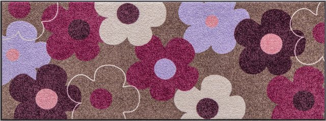 Rutschhemmende Fußmatte von Heine Home mit floralem Blüten-Dessin in Multicolour, rechteckig - Bild 1