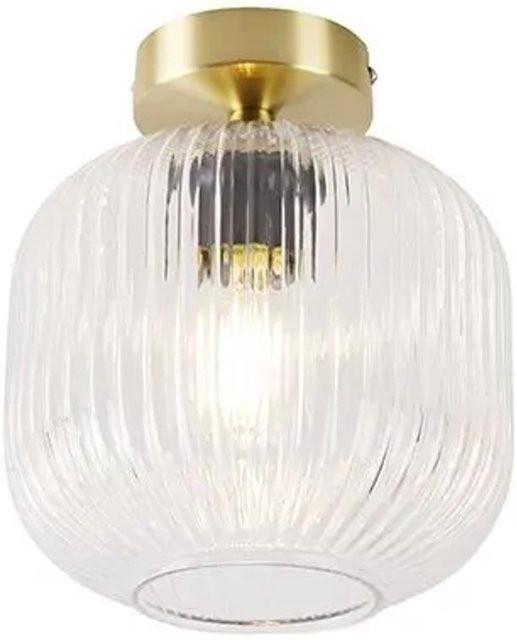 QAZQA Art-Deco-Deckenleuchte Karel aus Messing mit transparentem Klarglas in Gold/Messing - Bild 1