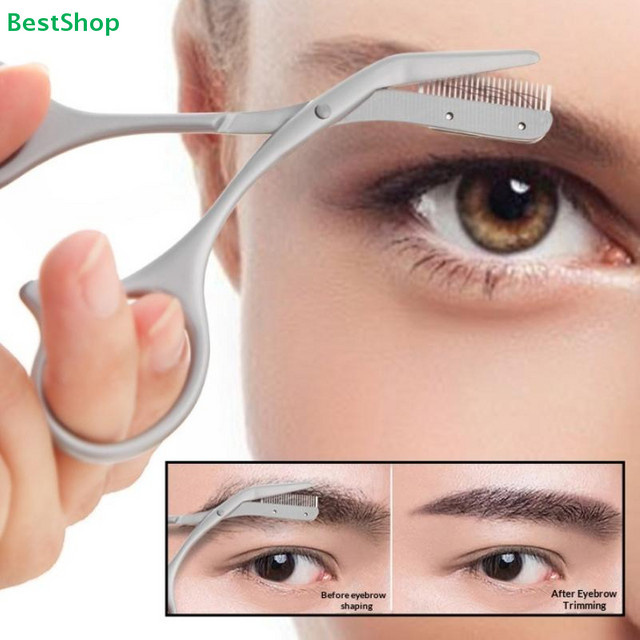 JETTING Augenbrauenschere mit Kamm, Edelstahl, Unisex - Bild 1