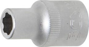 BGS Super Lock Steckschlüssel-Einsatz aus Chrom-Vanadium-Stahl, Antrieb Innenvierkant 12,5 mm (1/2 Zoll), Schlüsselweite 9 mm, Silber - Bild 1