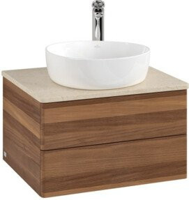 V&B Waschtischunterschrank Antao ohne Frontstruktur mit Beleuchtung, Farbe Botti Weiß, B/T/H: 60 x 36 x 50 cm - Bild 1