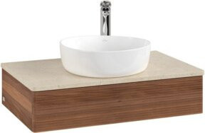 V&B Waschtischunterschrank Antao mit Frontstruktur in Botti Weiß, Wandhängend, B/T/H: 80 x 50 x 19 cm - Bild 1