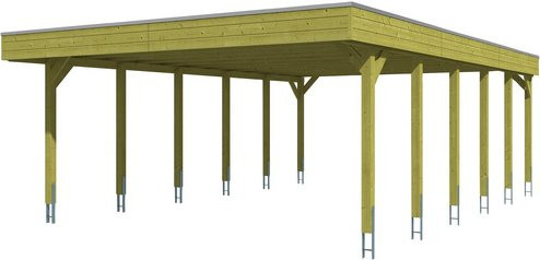 Skan Holz Carport Friesland imprägniert grün B/T: 557 x 860 cm, Höhe: 254 cm - Bild 3