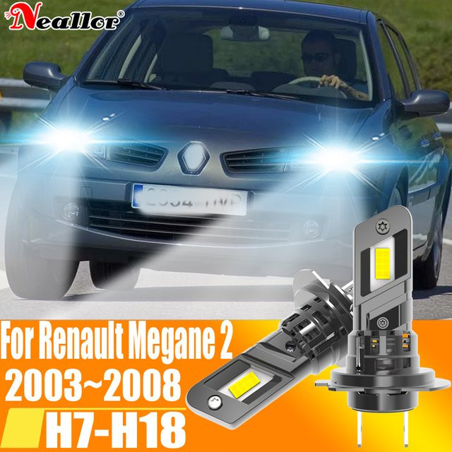 Neallor H7 LED Scheinwerfer Set 2er Pack Canbus Fehlerfrei 6000K Weiß für Renault Megane 2 2003 bis 2008 in Silber und Weiß - Bild 1