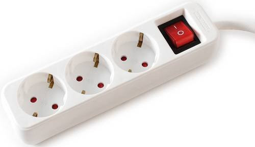 VALUE Steckdosenleiste in Weiß mit 3 CEE 7/4 Anschlüssen für 250 V und 3600 Watt - Bild 1