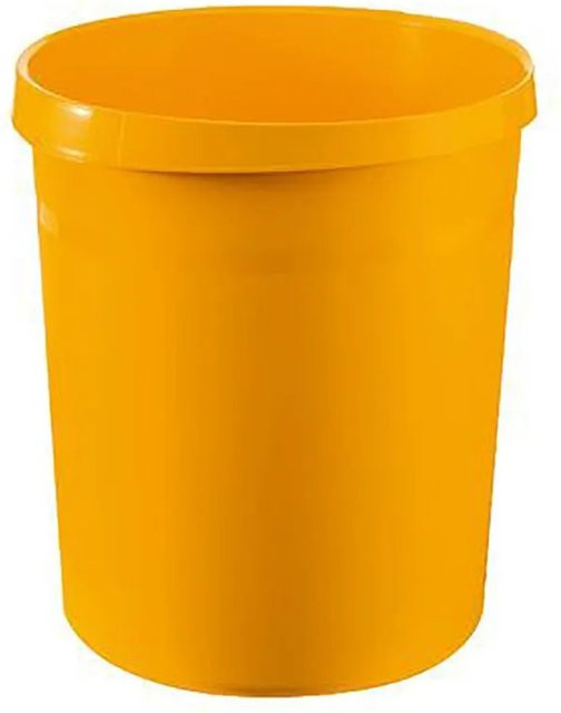 PROREGAL SparSet 4er Pack Klassische Runde Papierkörbe aus Kunststoff, Gelb, H x Durchmesser: 31,2 x 35 cm, 18 Liter - Bild 1