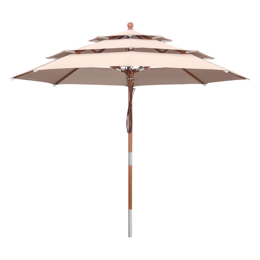 anndora Sonnenschirm Brise Mocca Brown, rund, 3 Etagen, Durchmesser: 300 cm - Bild 1