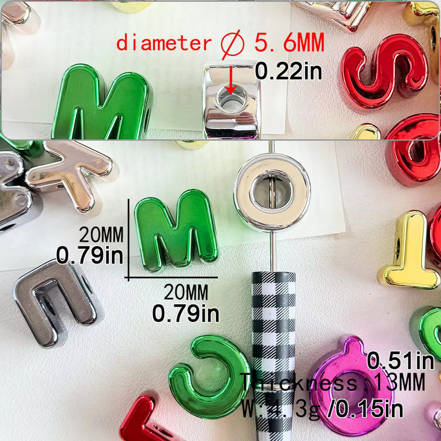 JHNBY Buchstaben Acryl, Metallic-Finish, 20 mm, verschiedene Farben - Bild 2