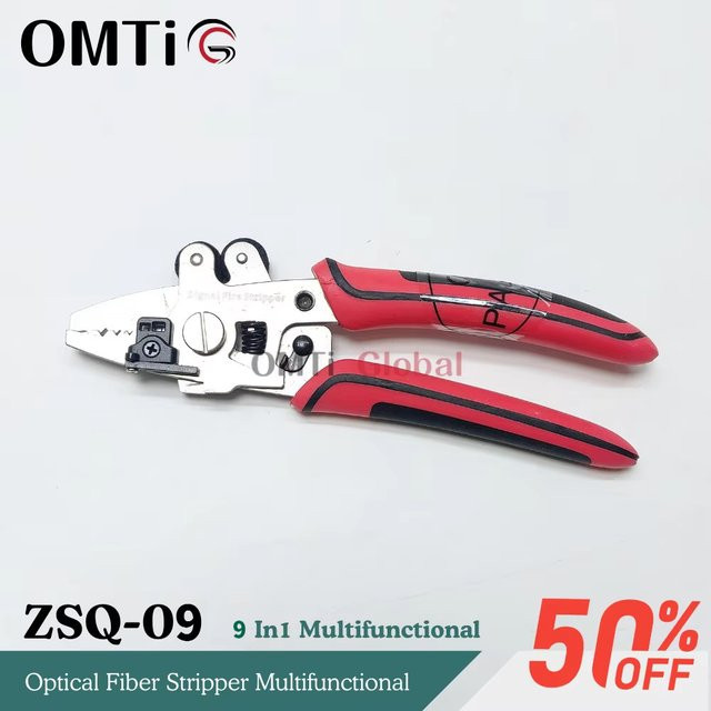 Signalfire 9-in-1 Glasfaser-Abisolierer ZSQ-09 Multifunktionales FTTH-Werkzeug mit austauschbarer Reinigungswatte - Bild 1