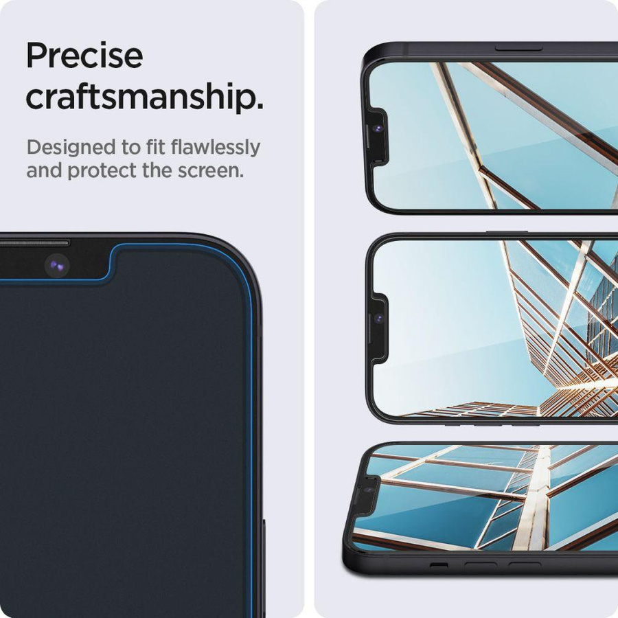 Spigen Glas.tr Ez Fit 2er-Pack Gehärtetes Glas für iPhone 13, 13 Pro, 14 und 16E in Transparent - Bild 4