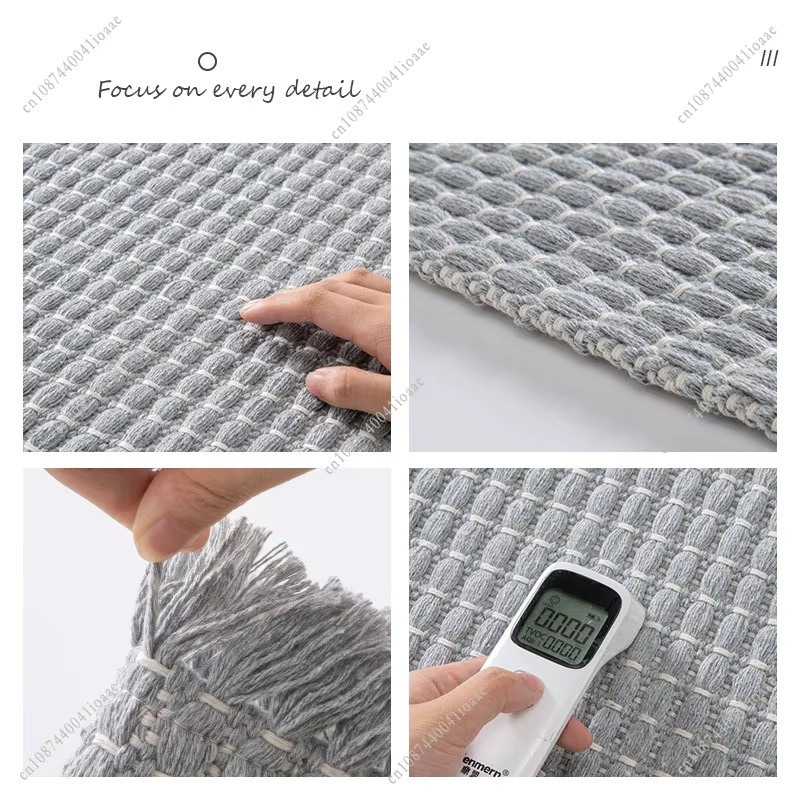 DHDH Premium Gewebte Bodenmatte mit Quasten in Schwarz und Grau - Bild 2