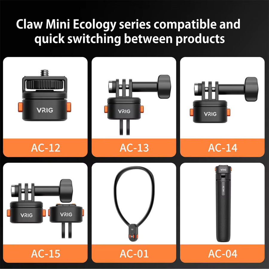 VRIG Claw Mini Schnellwechsel-System-Kit 1/4 Zoll Stativ-Basishalterung und Kamera-Adapter in Schwarz für Sony Canon Nikon DSLR-Kameras und Lichtstative - Bild 5