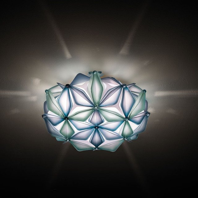 Slamp La Vie Mini Wand- und Deckenleuchte in Blau mit Opalflex, Lentiflex und Glaskristallen, dimmbar - Bild 1